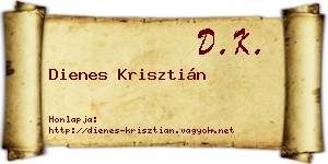 Dienes Krisztián névjegykártya