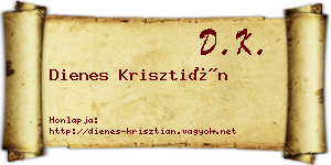 Dienes Krisztián névjegykártya